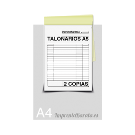 Impresión de Talonarios A5 en triplicado para su uso en negociós o eventos